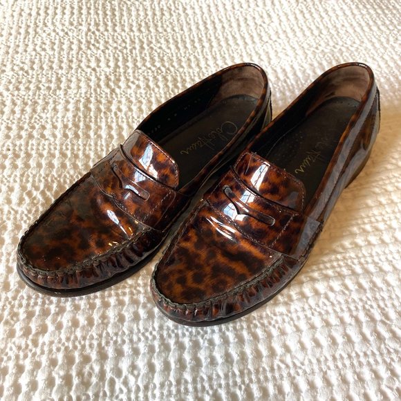 Cole Haan Womens Alexa Penny Moc Loafer Patent Leather - Brown Tortoise Size 6 - Picture 1 of 4